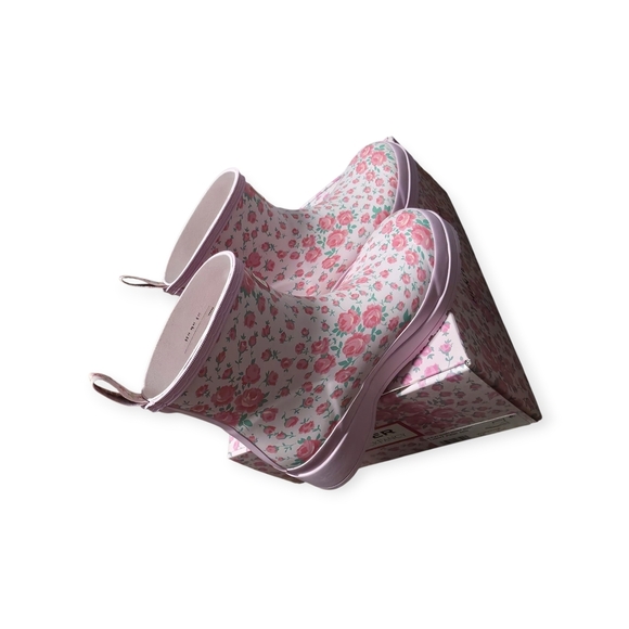 Hunter X Loveshackfancy Play Pink Floral Ankle Boot 5 - Picture 5 of 8